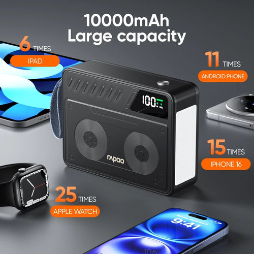 Rapoo RA70 PRO 70000mAh Powerbank Original Super Fast Charging 2 Input 4 Output High Capacity